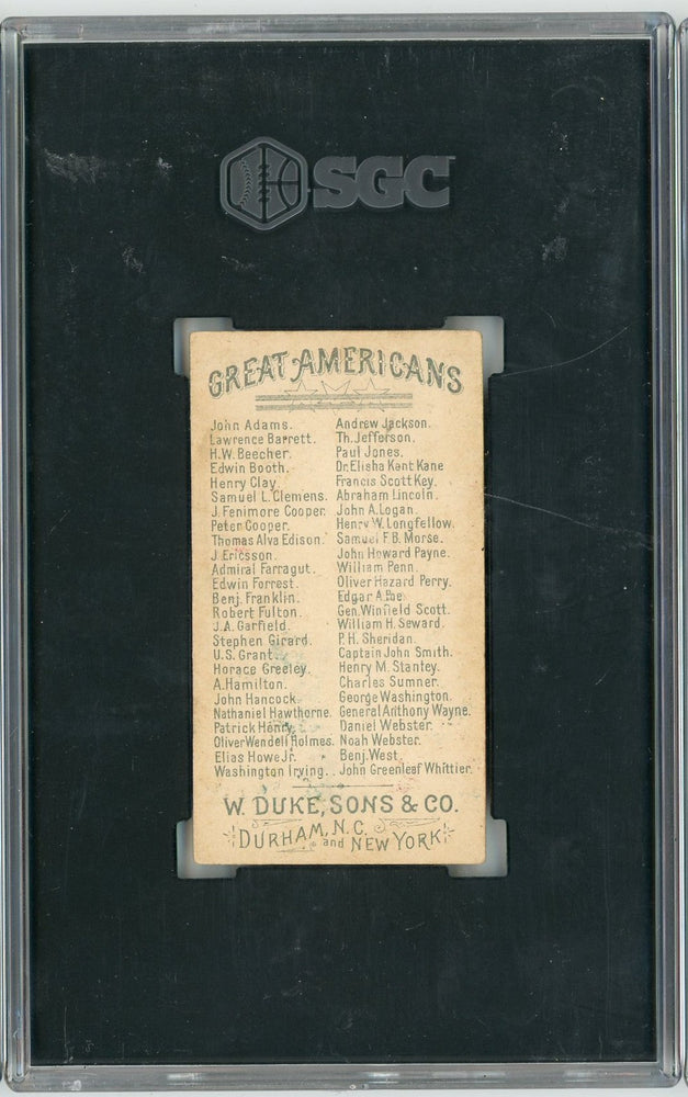 Graded 1888 N76 W. Duke, Sons & Co. Great Americans #OWH Oliver W. Holmes Baseball Tobacco Card SGC 3 (ONLINE ORDER ONLY)