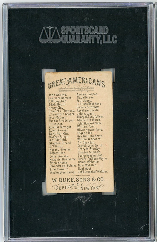 Graded 1888 N76 W. Duke, Sons & Co. Great Americans #DICTIONARY Noah Webster Baseball Tobacco Card SGC 4.5 (ONLINE ORDER ONLY)