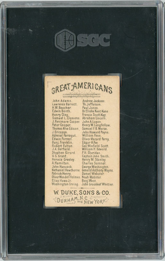 Graded 1888 N76 W. Duke, Sons & Co. (N138) Great Americans #HG Horace Greeley Baseball Tobacco Card SGC 5 (ONLINE ORDER ONLY)