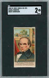 Graded 1888 N76 W. Duke, Sons & Co. Great Americans #DW Daniel Webster Baseball Tobacco Card SGC 2 (ONLINE ORDER ONLY)