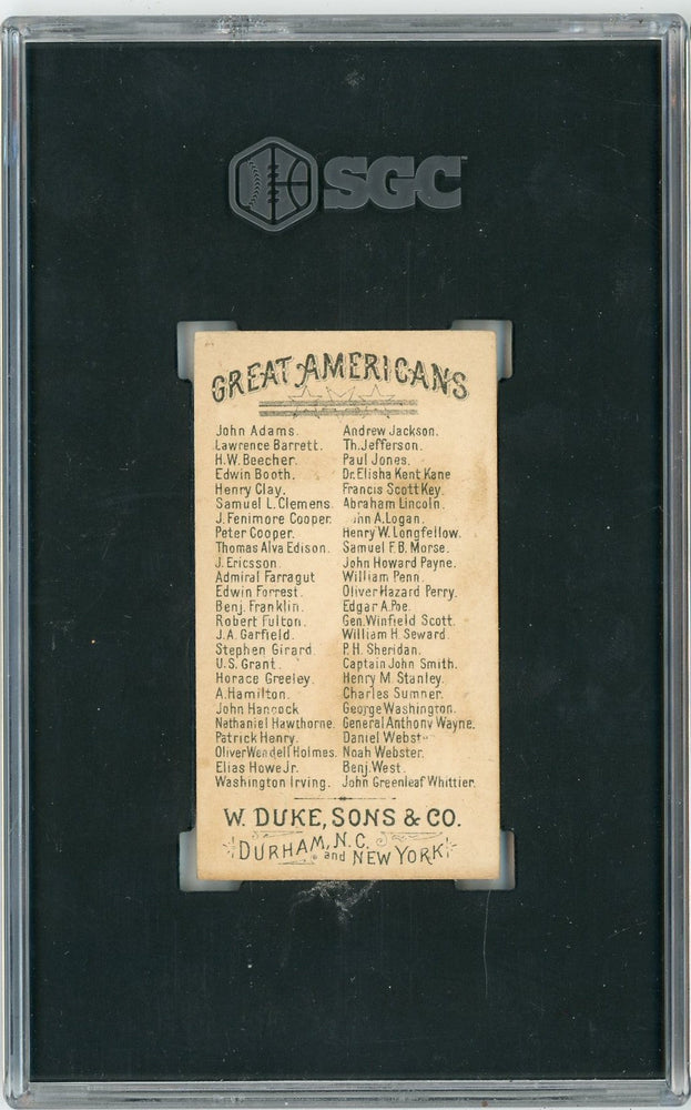 Graded 1888 N76 W. Duke, Sons & Co. Great Americans #DANNY Daniel Webster Baseball Tobacco Card SGC 3 (ONLINE ORDER ONLY)