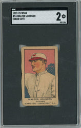 Graded 1919-21 W514 Walter Johnson #94 Hand Cut Baseball Tobacco Card SGC 2 (ONLINE ORDER ONLY)