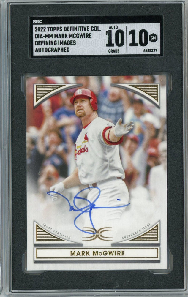 Graded 2022 Topps Definitive Collection Defining Images Mark McGwire #DIA-MM Auto Baseball Card SGC 10 Auto 10 (ONLINE ORDER ONLY)
