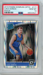 Graded 2018 Panini Donruss Optic Shock Luka Doncic #177 Rookie RC Basketball Card PSA 10 Gem Mint (ONLINE ORDER ONLY)