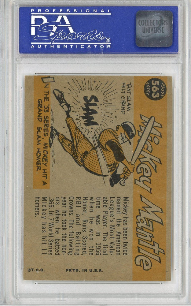 Graded 1960 Topps All Star Mickey Mantle #563 Baseball Card PSA 6 EX-MT (ONLINE ORDER ONLY)