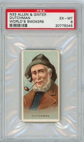 Graded 1888 Allen & Ginter World's Smokers N33 Dutchman Baseball Tobacco Card PSA 6 (ONLINE ORDER ONLY)