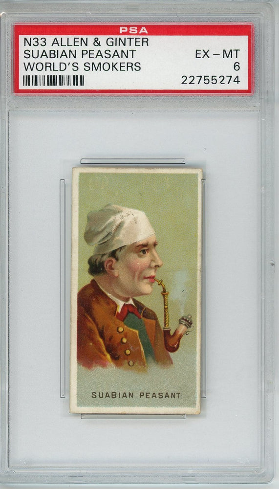 Graded 1888 Allen & Ginter World's Smokers N33 Suabian Peasant Baseball Tobacco Card PSA 6 (ONLINE ORDER ONLY)