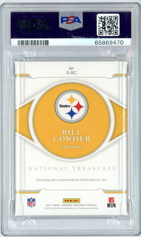 Graded 2021 National Treasures Bill Cowher #SBC /35 Autographed Football Card PSA 9 Mint (ONLINE ORDER ONLY)