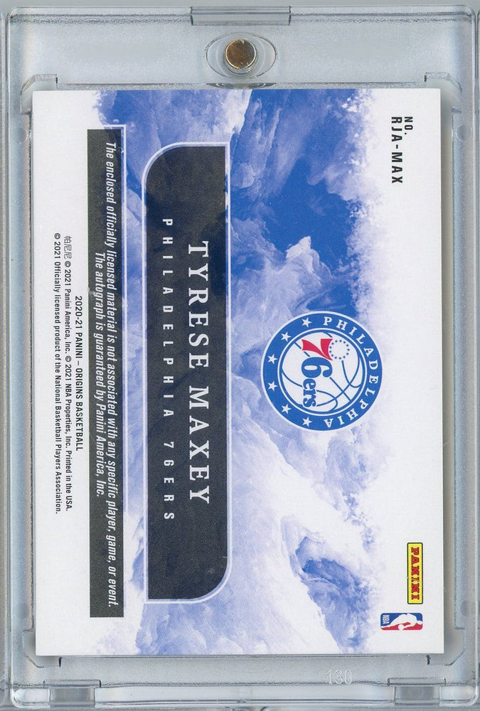 2020 Panini Origins Tyrese Maxey #RJA-MAX /75 Rookie Patch Auto Rookie RC Basketball Card (ONLINE ORDER ONLY)