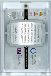 2007 Upper Deck Ultimate Collection Peyton Manning/Eli Manning #UDM13 Dual Game Used Relic /75 Football Card (ONLINE ORDER ONLY)
