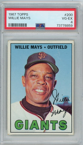 Graded 1967 Topps Willie Mays #200 Baseball Card PSA 4 Very Good-Excellent (ONLINE ORDER ONLY)