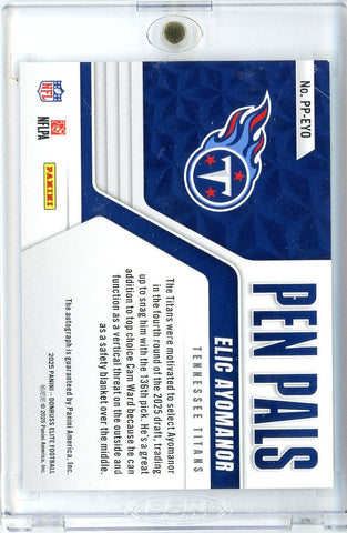 2025 Donruss Elite Pen Pals Elic Ayomanor #PPEYO Auto Rookie RC Football Card (ONLINE ORDER ONLY)