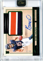 2024 Panini One Rome Odunze #4 /49 Green Rookie Patch Auto Rookie RC Football Card (ONLINE ORDER ONLY)