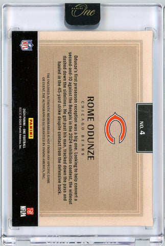 2024 Panini One Rome Odunze #4 /49 Green Rookie Patch Auto Rookie RC Football Card (ONLINE ORDER ONLY)