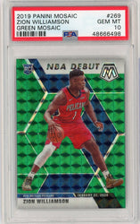 Graded 2019 Panini Mosaic Zion Williamson #269 Green Mosaic Rookie RC Basketball Card PSA 10 Gem Mint (ONLINE ORDER ONLY)