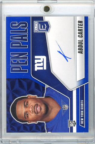 2025 Donruss Elite Pen Pals Abdul Carter #PPACA Auto Rookie RC Football Card (ONLINE ORDER ONLY)