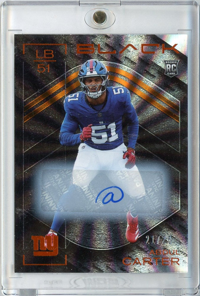 2025 Panini Black FOTL Abdul Carter #142 /25 Citrine Auto Rookie RC Football Card (ONLINE ORDER ONLY)
