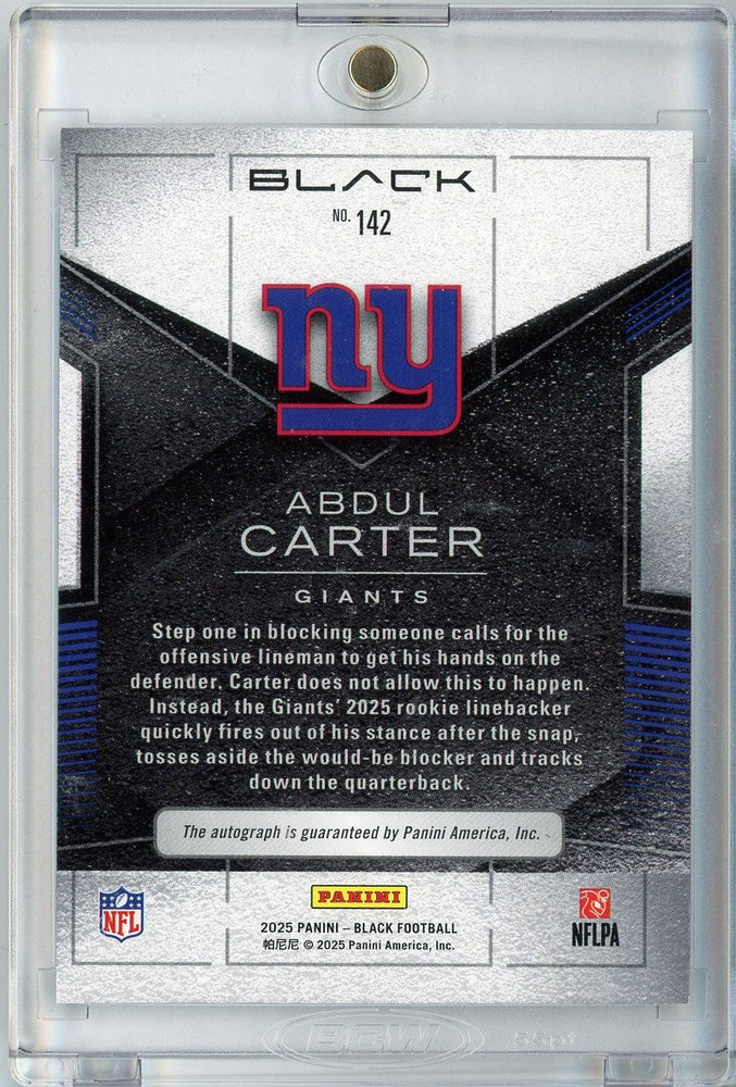 2025 Panini Black FOTL Abdul Carter #142 /25 Citrine Auto Rookie RC Football Card (ONLINE ORDER ONLY)