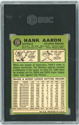 Graded 1967 Topps Hank Aaron #250 Baseball Card SGC 6.5 EX-NM+ (ONLINE ORDER ONLY)