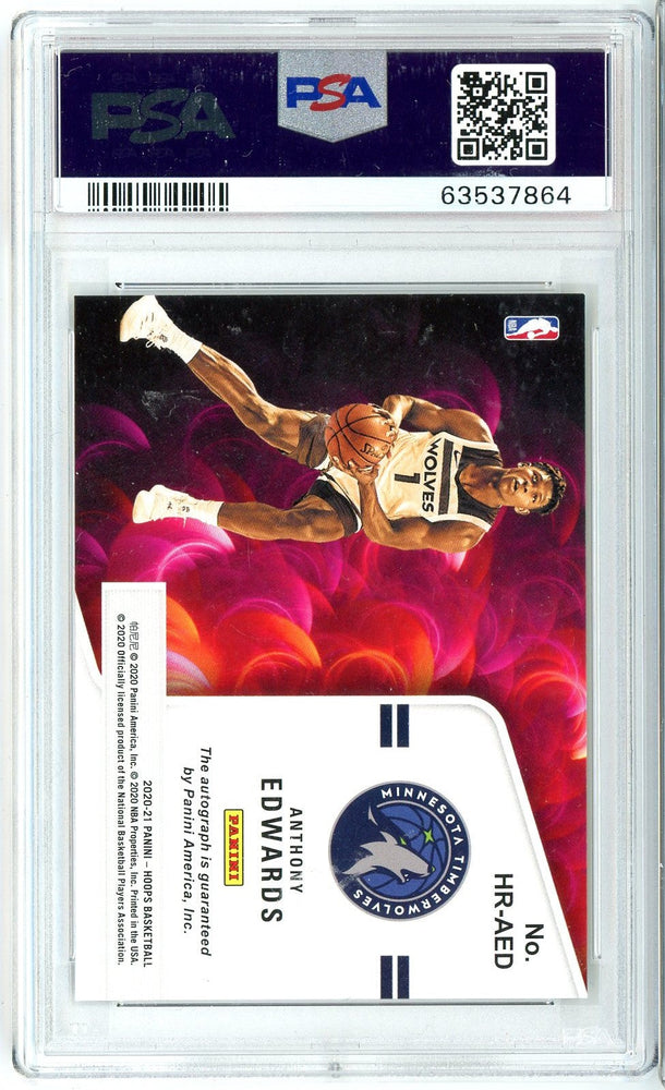 Graded 2020 Panini Hoops Anthony Edwards #HRAED Hot Signature Rookies Auto Rookie RC Basketball Card PSA 9 Mint (ONLINE ORDER ONLY)
