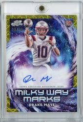 2024 Topps Cosmic Chrome Football Drake Maye #MWM-DMA /50 Milky Way Marks Auto Rookie RC Football Card (ONLINE ORDER ONLY)