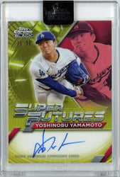 2025 Topps Chrome Black Yoshinobu Yamamoto #FSA-YY /50 Super Futures Gold Auto Los Angeles Dodgers Baseball Card (ONLINE ORDER ONLY)