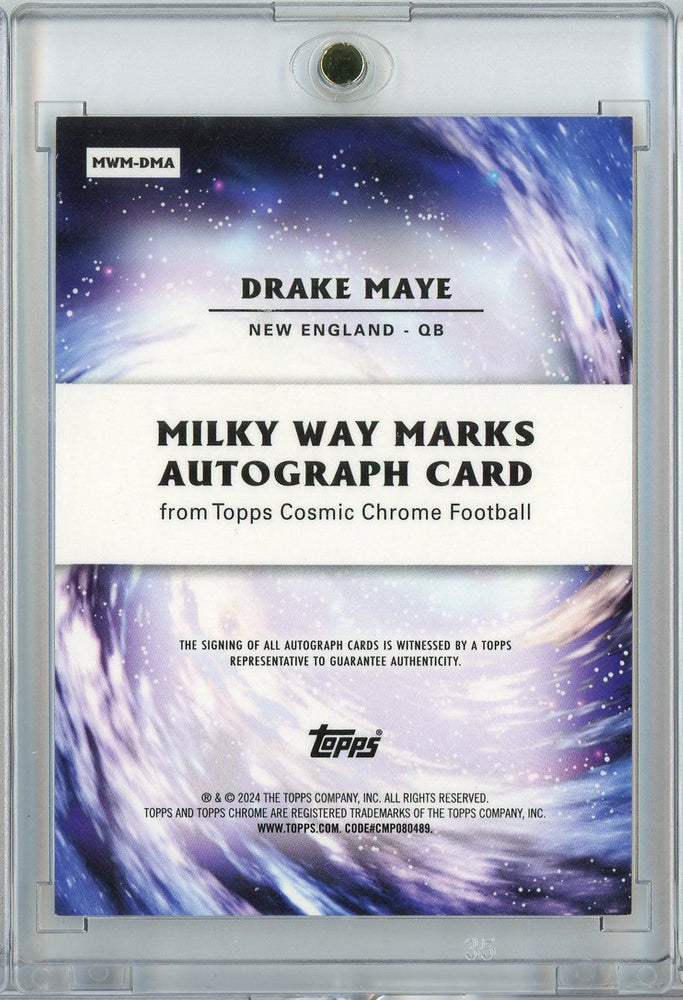 2024 Topps Cosmic Chrome Football Drake Maye #MWM-DMA /50 Milky Way Marks Auto Rookie RC Football Card (ONLINE ORDER ONLY)