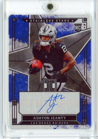 2025 Panini Impeccable Ashton Jeanty #SSAJY Stainless Stars Rookie Auto /49 Las Vegas Raiders Rookie RC Football Card (ONLINE ORDER ONLY)