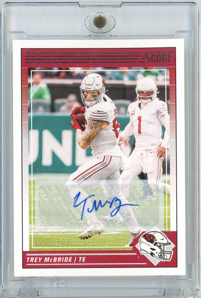 2024 Panini Score Trey McBride #3 Autographed Auto Football Card (ONLINE ORDER ONLY)