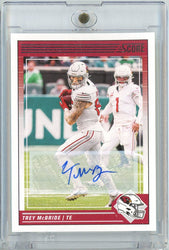 2024 Panini Score Trey McBride #3 Autographed Auto Football Card (ONLINE ORDER ONLY)