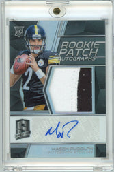 2018 Panini Spectra Mason Rudolph #205 /99 Rookie Patch Autographs Rookie RC Football Card (ONLINE ORDER ONLY)