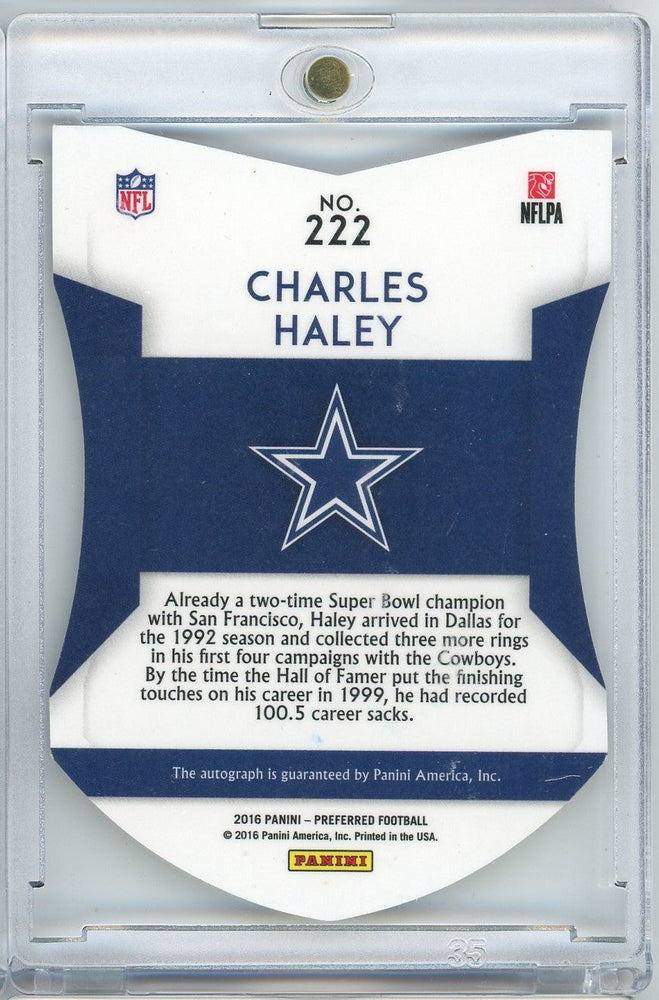 2016 Panini Preferred Football Color Guard Purple Charles Haley #222 /25 Auto Football Card (ONLINE ORDER ONLY)