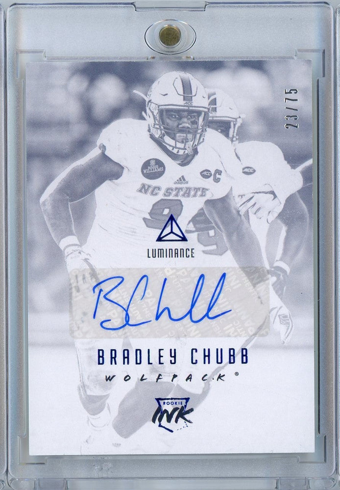 2018 Panini Luminance Football Bradley Chubb #RIBRC /75 Auto Rookie RC Football Card (ONLINE ORDER ONLY)
