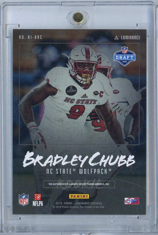 2018 Panini Luminance Football Bradley Chubb #RIBRC /75 Auto Rookie RC Football Card (ONLINE ORDER ONLY)