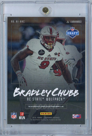2018 Panini Luminance Football Bradley Chubb #RIBRC /75 Auto Rookie RC Football Card (ONLINE ORDER ONLY)