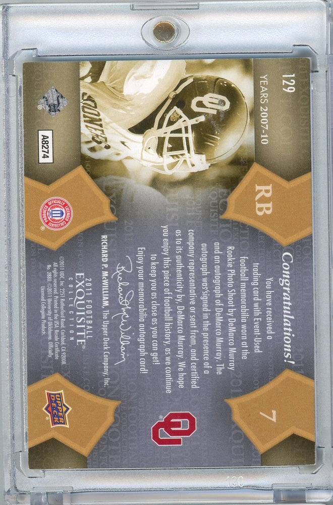 2011 Upper Deck Exquisite Football DeMarco Murray #129 /135 Rookie Patch Auto Rookie RC Football Card (ONLINE ORDER ONLY)