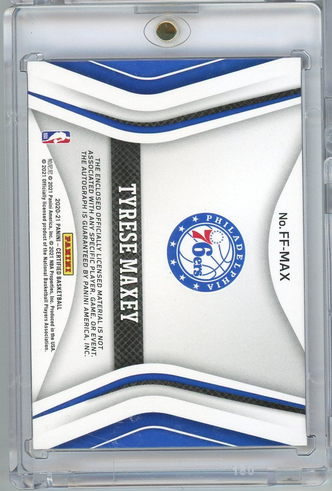 2020 Panini Certified Tyrese Maxey #FF-MAX /99 Freshman Fabric Rookie Patch Auto Rookie RC Basketball Card (ONLINE ORDER ONLY)