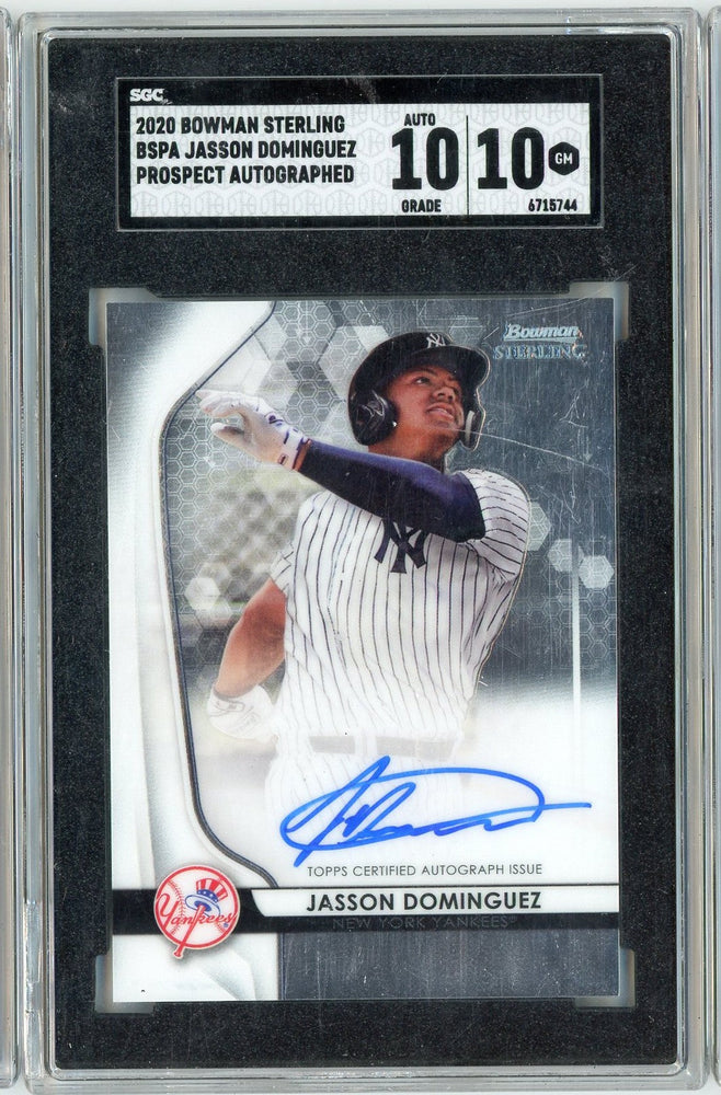 Graded 2020 Bowman Sterling Jasson Dominguez #BSPA-JD Prospect Autograph Rookie RC Baseball Card SGC 10 Gem Mint (ONLINE ORDER ONLY)