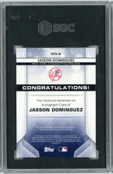 Graded 2020 Bowman Sterling Jasson Dominguez #BSPA-JD Prospect Autograph Rookie RC Baseball Card SGC 10 Gem Mint (ONLINE ORDER ONLY)