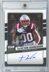 2025 Panini Luminance Year One Signatures TreVeyon Henderson #YOS-THN Auto New England Patriots Rookie RC Football Card (ONLINE ORDER ONLY)