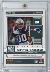 2025 Panini Luminance Year One Signatures TreVeyon Henderson #YOS-THN Auto New England Patriots Rookie RC Football Card (ONLINE ORDER ONLY)