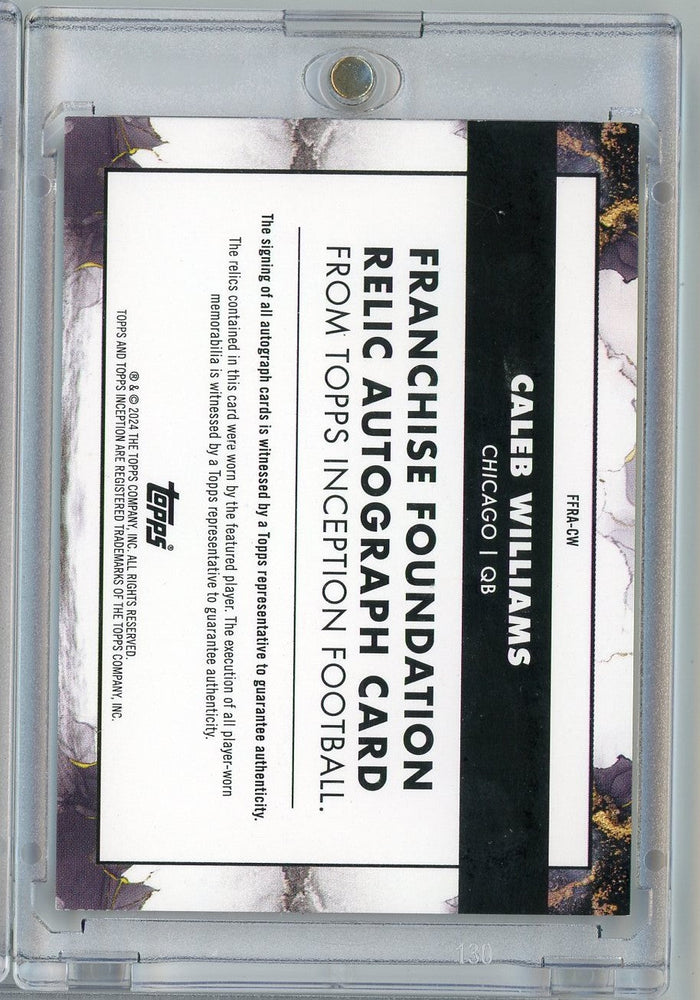 2024 Topps Inception Franchise Foundation Caleb Williams #FFRA-CW /75 Relic Auto Rookie RC Football Card (ONLINE ORDER ONLY)