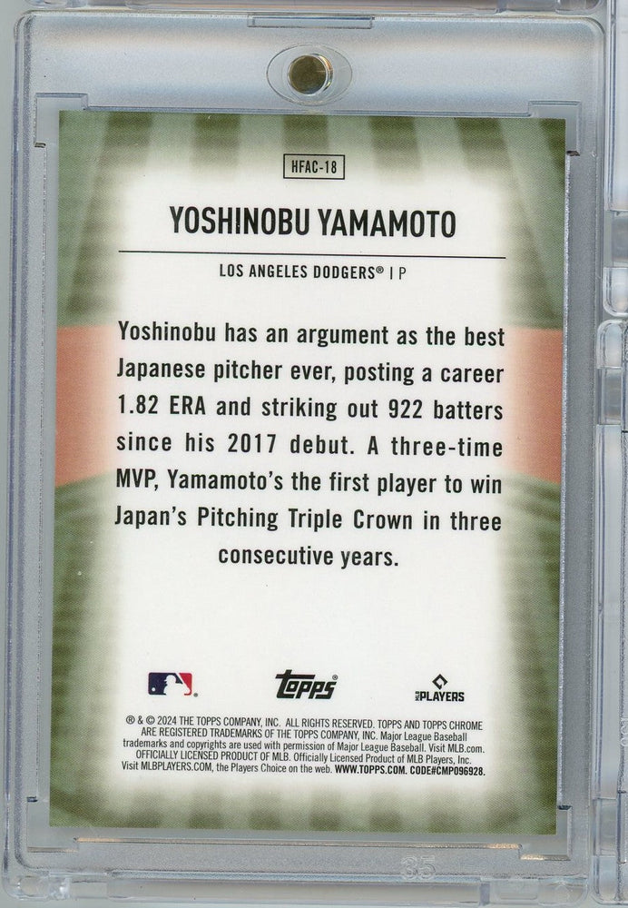 2025 Topps Home Field Advantage Yoshinobu Yamamoto #HFAC-18 Los Angeles Dodgers Rookie RC Baseball Card (ONLINE ORDER ONLY)
