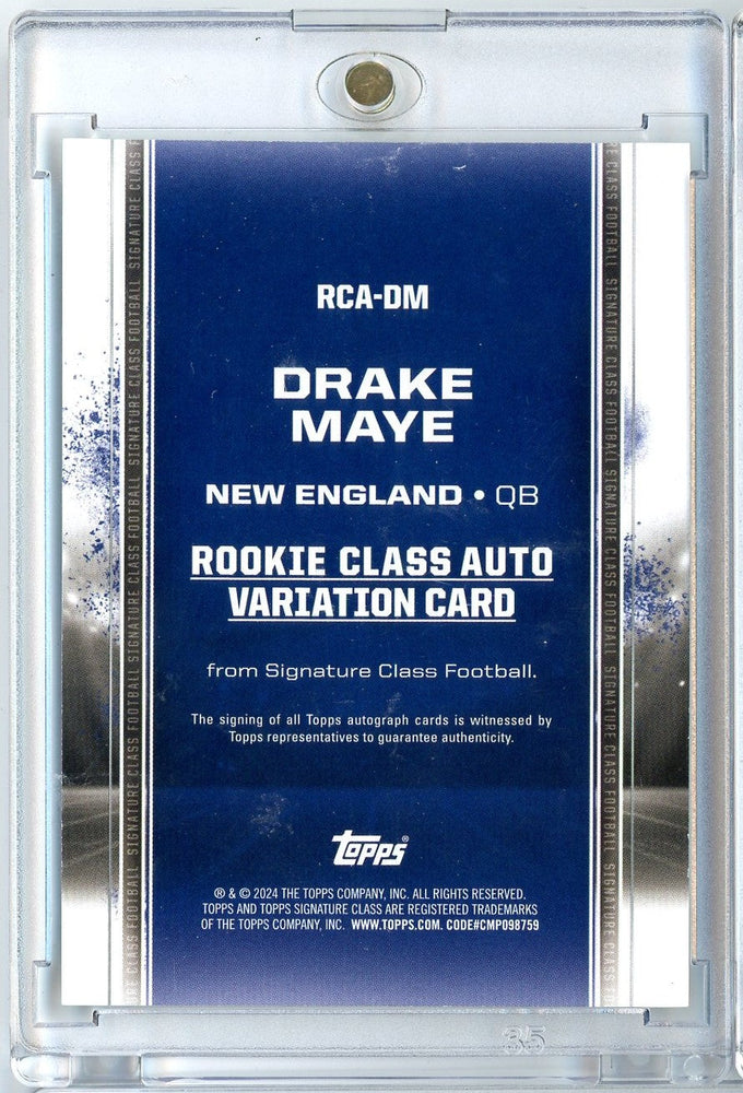 2024 Topps Signature Class Drake Maye #RCADM Green Foil Auto /150 Rookie RC Football Card (ONLINE ORDER ONLY)