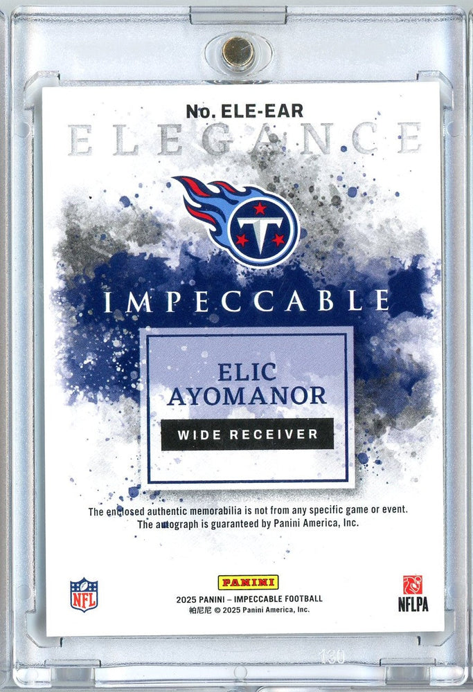 2025 Panini Impeccable Elic Ayomanor #ELE-EAR /60 Relic Auto Rookie RC Football Card (ONLINE ORDER ONLY)