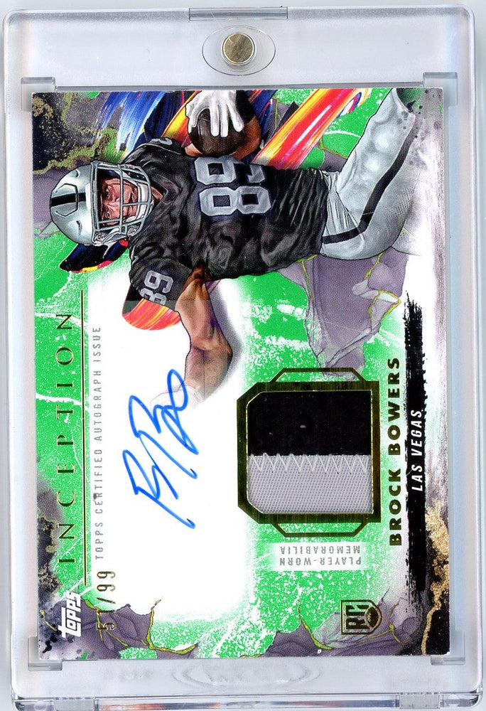 2024 Topps Inception Brock Bowers #PPA-BB /99 Provenance Patch Auto Rookie RC Football Card (ONLINE ORDER ONLY)