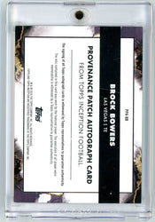 2024 Topps Inception Brock Bowers #PPA-BB /99 Provenance Patch Auto Rookie RC Football Card (ONLINE ORDER ONLY)
