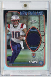 2024 Topps Chrome Rookie Relic Drake Maye #CRR-DM Player Worn Relic Rookie RC Football Card (ONLINE ORDER ONLY)