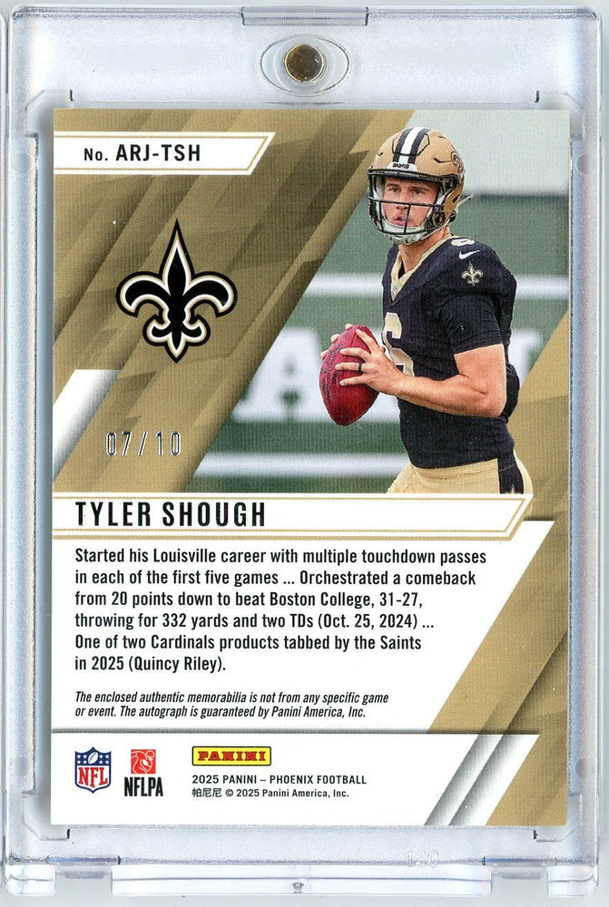 2025 Panini Phoenix Ascension Tyler Shough #ARJTSH /10 RPA Auto Rookie RC Football Card (ONLINE ORDER ONLY)