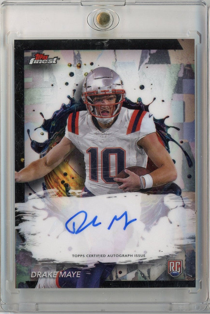 2024 Topps Finest Drake Maye #RFA-DM Auto New England Patriots Rookie RC Football Card (ONLINE ORDER ONLY)